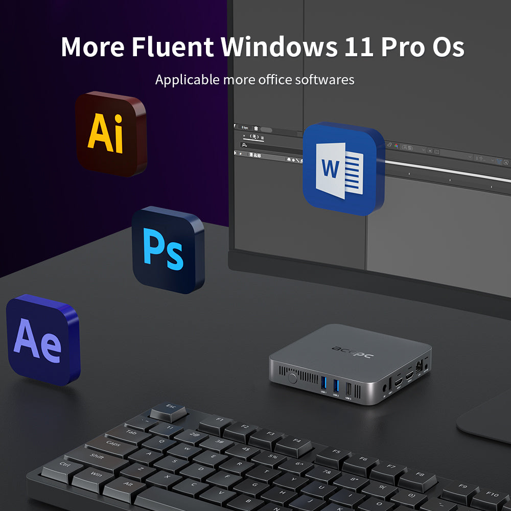 Ultra-thin computer mainframe easily runs Microsoft Office software and Adobe software