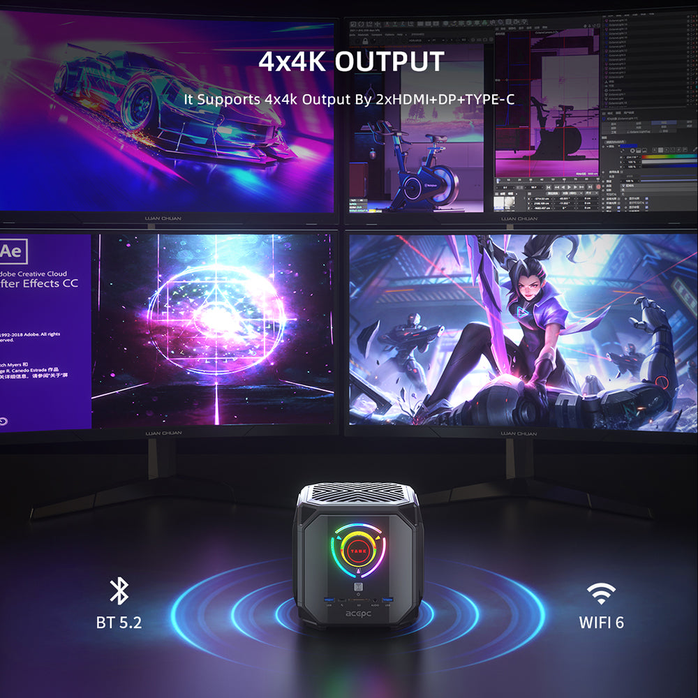 Simultaneously supports 4-screen HD output